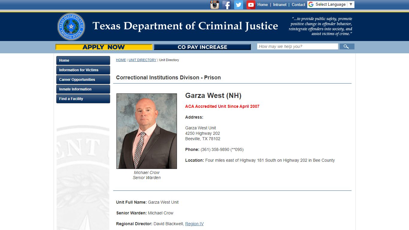 Garza West (NH) - tdcj.texas.gov