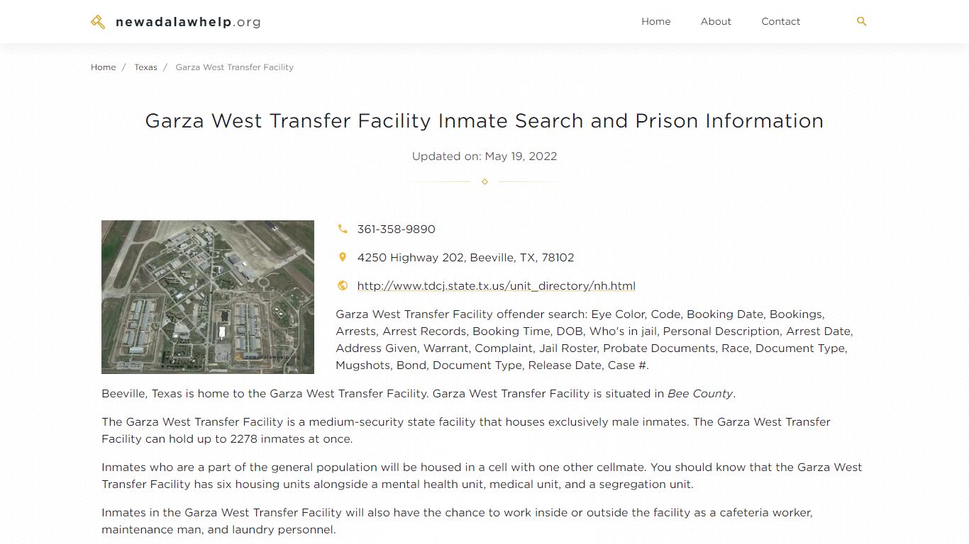 Garza West Transfer Facility Inmate Search, Visitation ...